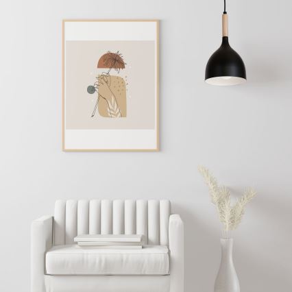 Chandelier on a string NOAK WOOD 1xE27/15W/230V black/beech