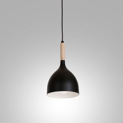 Chandelier on a string NOAK WOOD 1xE27/15W/230V black/beech