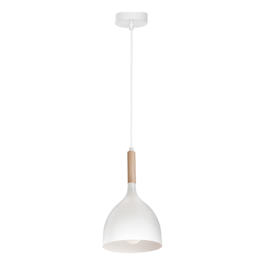 Chandelier on a string NOAK WOOD 1xE27/15W/230V white/beech