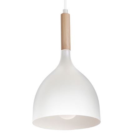 Chandelier on a string NOAK WOOD 1xE27/15W/230V white/beech