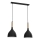 Chandelier on a string NOAK WOOD 2xE27/15W/230V black/beech