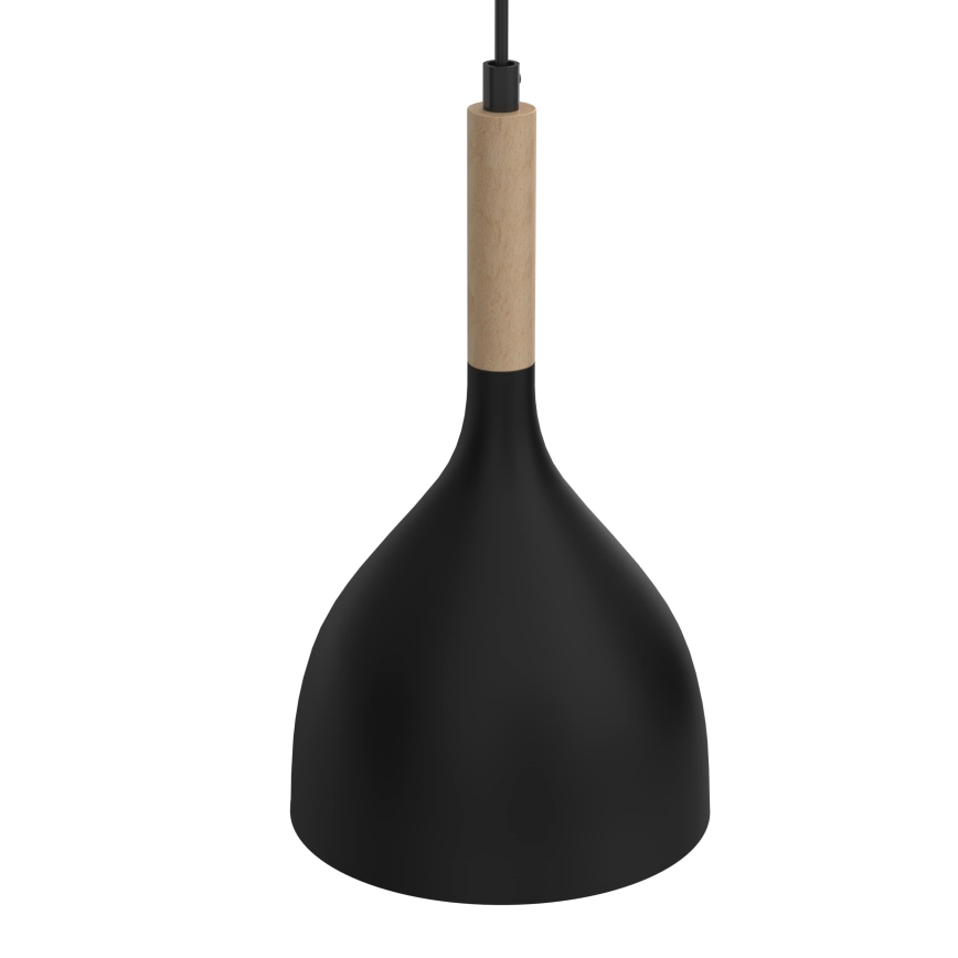 Chandelier on a string NOAK WOOD 2xE27/15W/230V black/beech