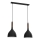 Chandelier on a string NOAK WOOD 2xE27/15W/230V black/beech