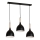 Chandelier on a string NOAK WOOD 3xE27/15W/230V black/beech