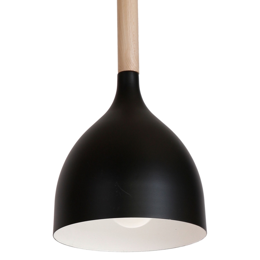 Chandelier on a string NOAK WOOD 3xE27/15W/230V black/beech