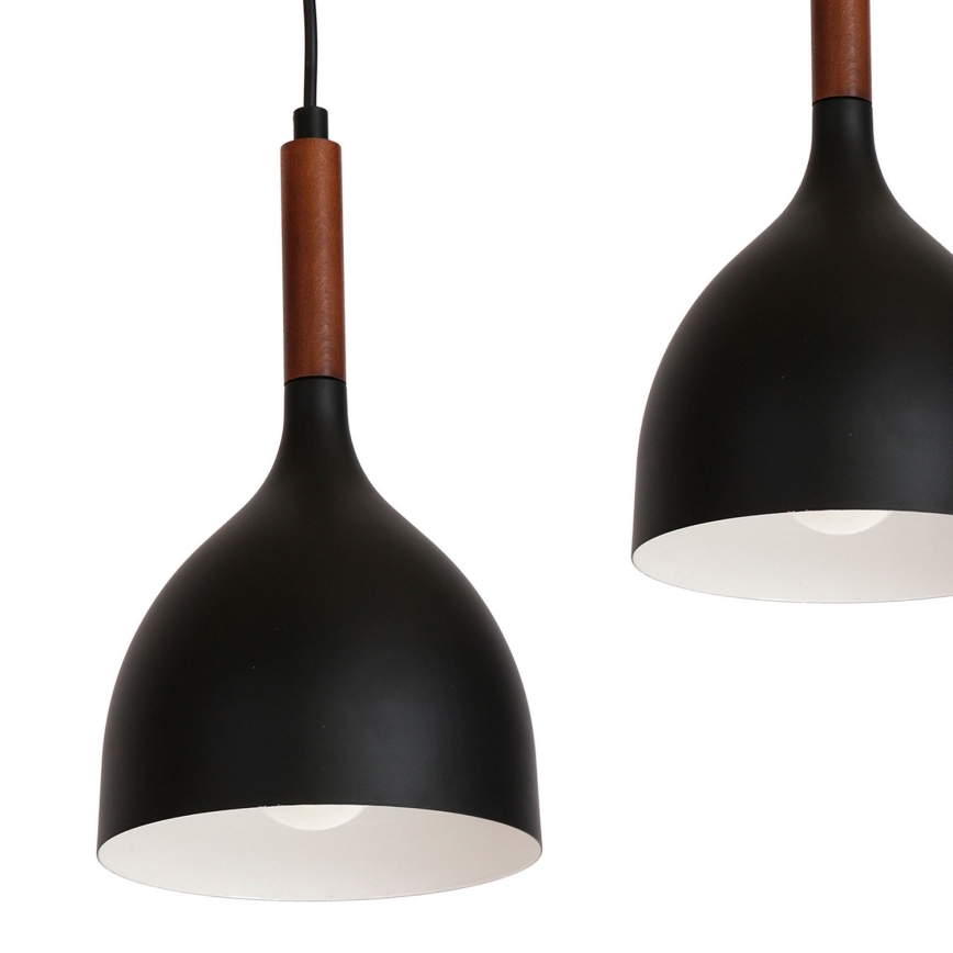 Chandelier on a string NOAK WOOD 3xE27/15W/230V black/beech