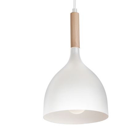 Chandelier on a string NOAK WOOD 4xE27/15W/230V white/beech