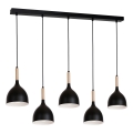 Chandelier on a string NOAK WOOD 5xE27/60W/230V
