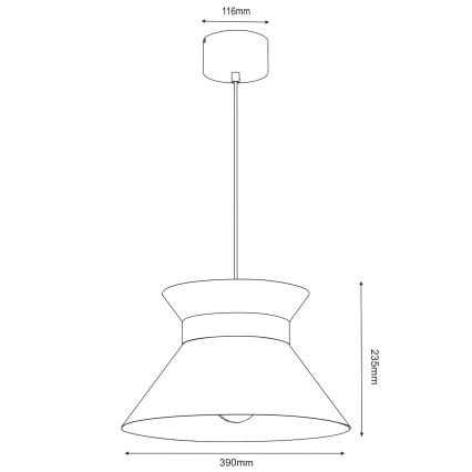 Chandelier on a string NORGE 1xE27/15W/230V beige/gold