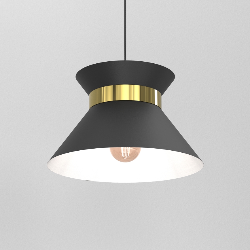 Chandelier on a string NORGE 1xE27/15W/230V black/gold