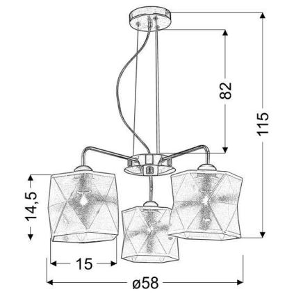Chandelier on a string NOSJA 3xE27/40W/230V