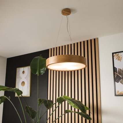 Chandelier on a string OAK 3xE27/60W/230V oak ø 47,5 cm - FSC certified