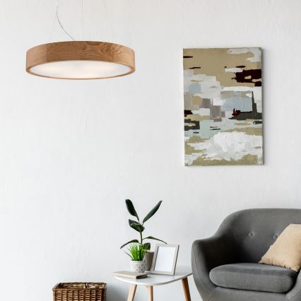 Chandelier on a string OAK 3xE27/60W/230V oak ø 47,5 cm - FSC certified