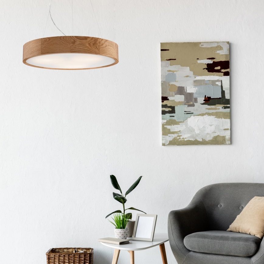 Chandelier on a string OAK 3xE27/60W/230V oak ø 47,5 cm - FSC certified