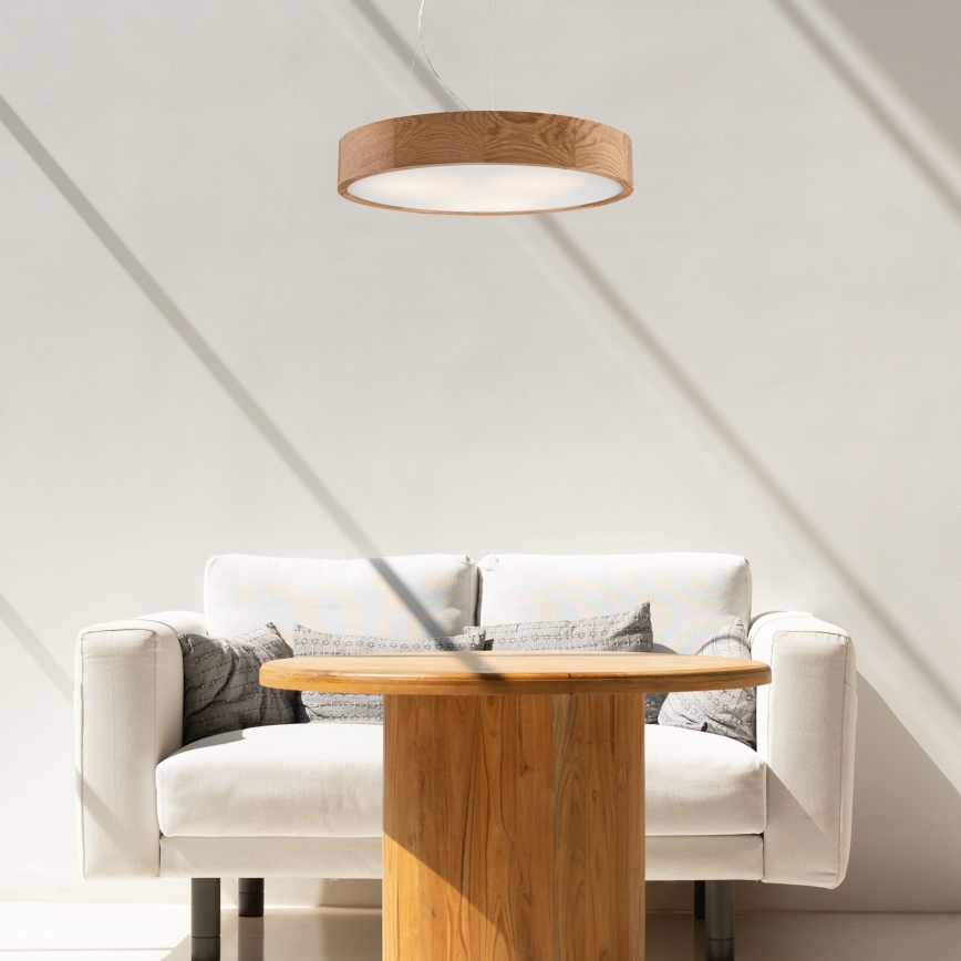 Chandelier on a string OAK 3xE27/60W/230V oak ø 47,5 cm - FSC certified