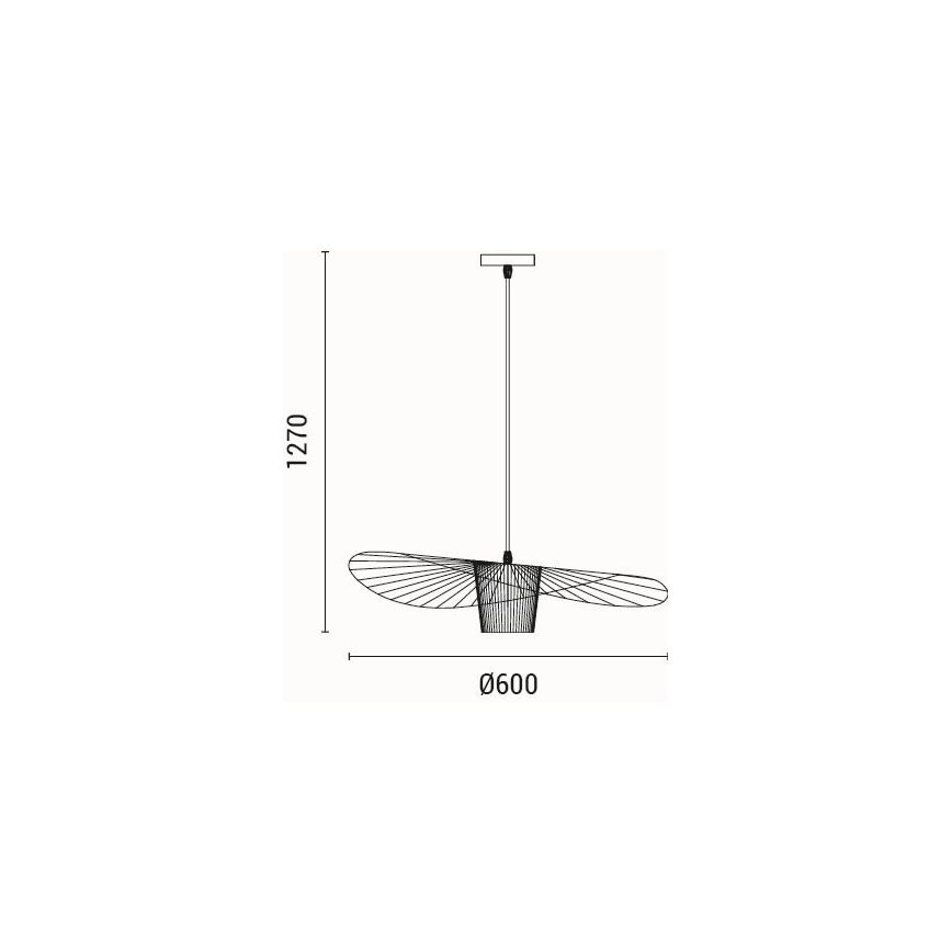 Chandelier on a string OGGI 1xE27/40W/230V d. 60 cm black