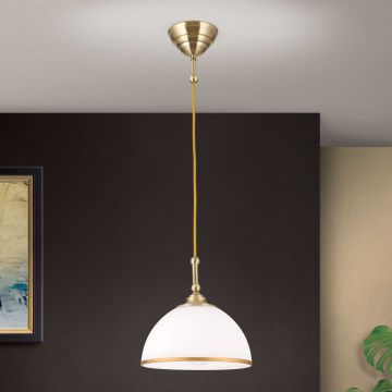 Chandelier on a string OLD LAMP 1xE27/40W/230V white/brass
