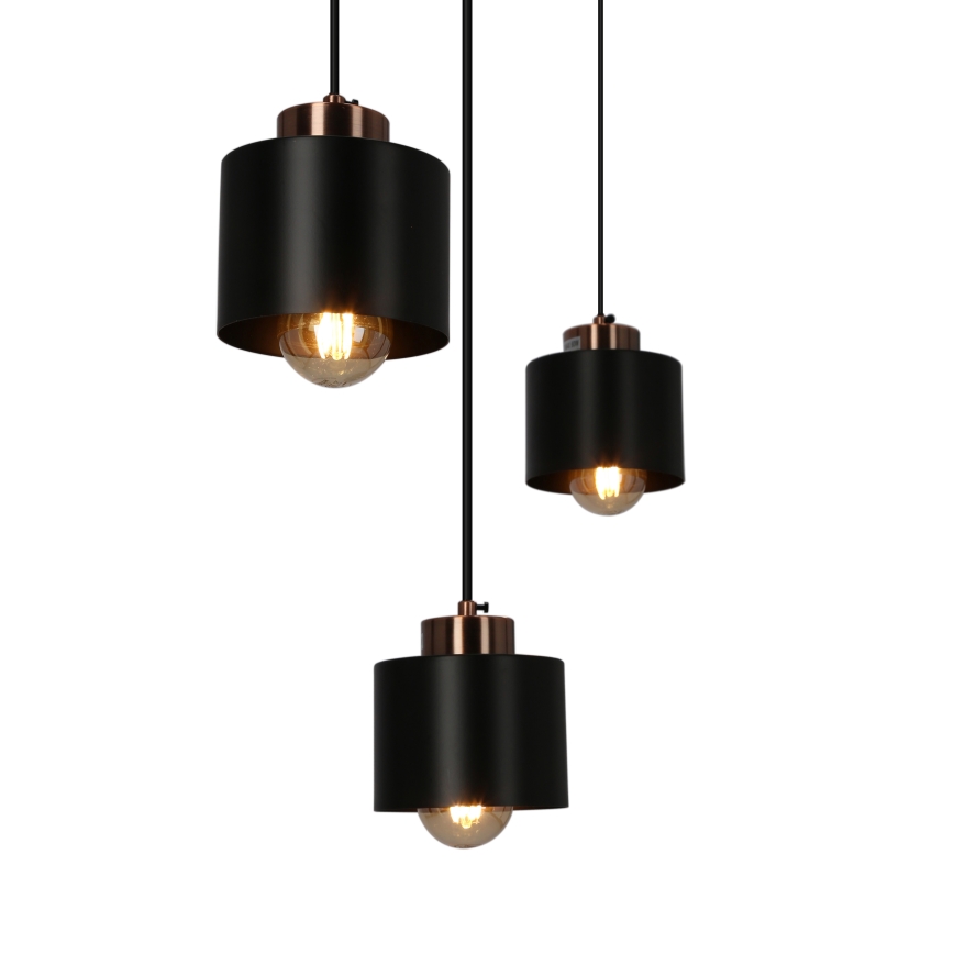 Chandelier on a string OLENA 3xE27/60W/230V black