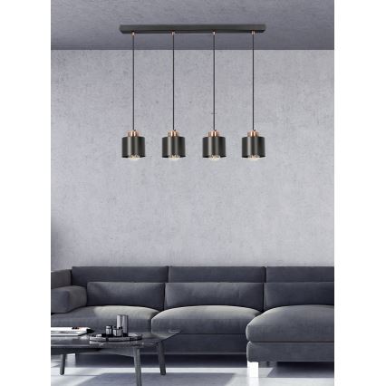Chandelier on a string OLENA 4xE27/60W/230V black