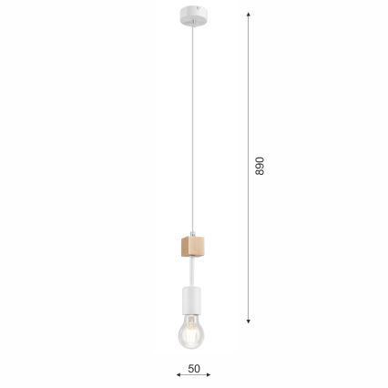 Chandelier on a string ORAZIO 1xE27/60W/230V beech
