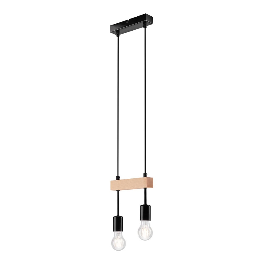 Chandelier on a string ORAZIO 2xE27/60W/230V beech - FSC certified