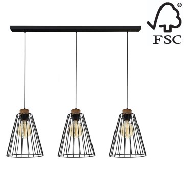 Chandelier on a string ORAZIO 3xE27/60W/230V pine - FSC certified