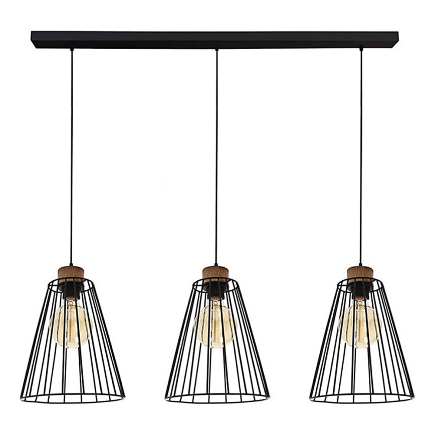 Chandelier on a string ORAZIO 3xE27/60W/230V pine
