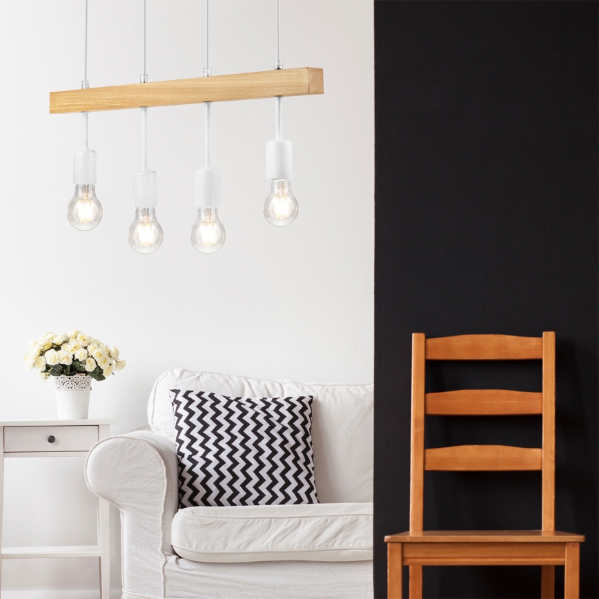 Chandelier on a string ORAZIO 4xE27/60W/230V beech - FSC certified
