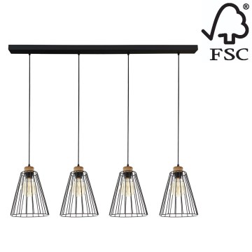 Chandelier on a string ORAZIO 4xE27/60W/230V oak - FSC certified