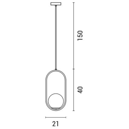 Chandelier on a string ORBA 1xE27/15W/230V brass