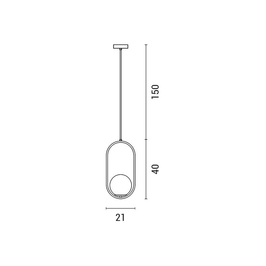 Chandelier on a string ORBA 1xE27/15W/230V brass