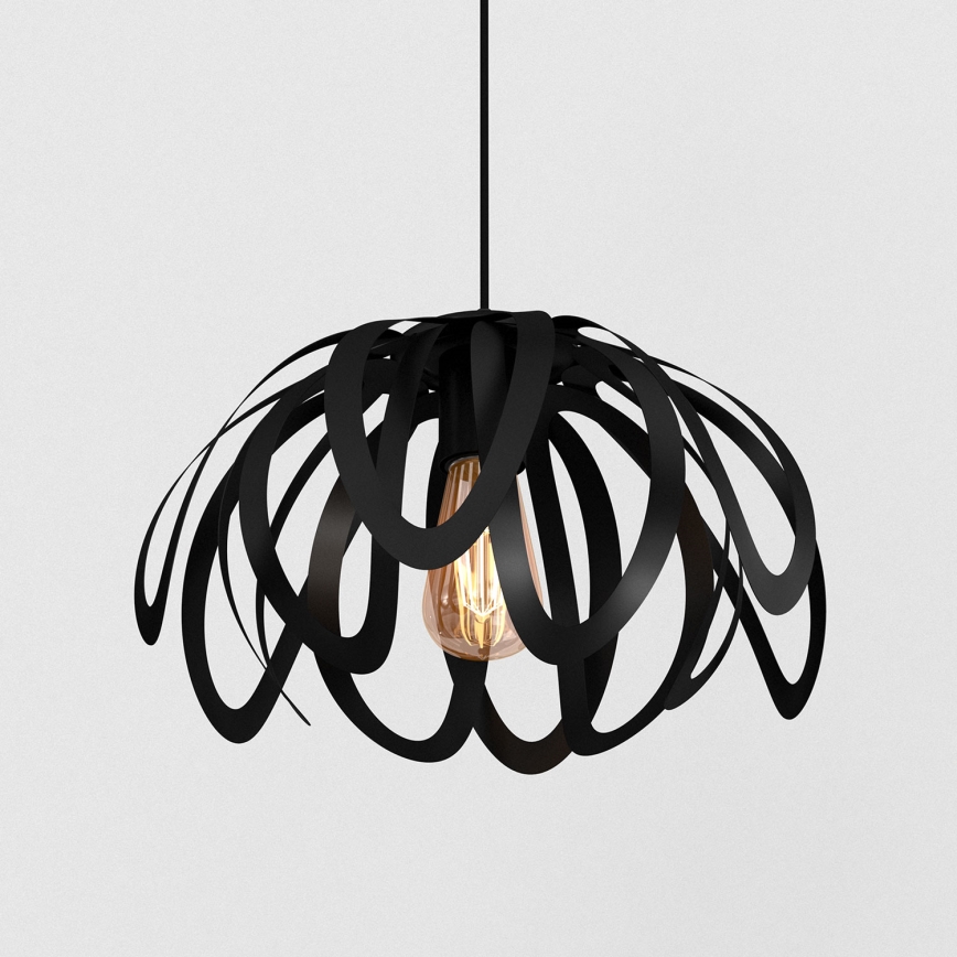 Chandelier on a string ORCHID 1xE27/60W/230V black