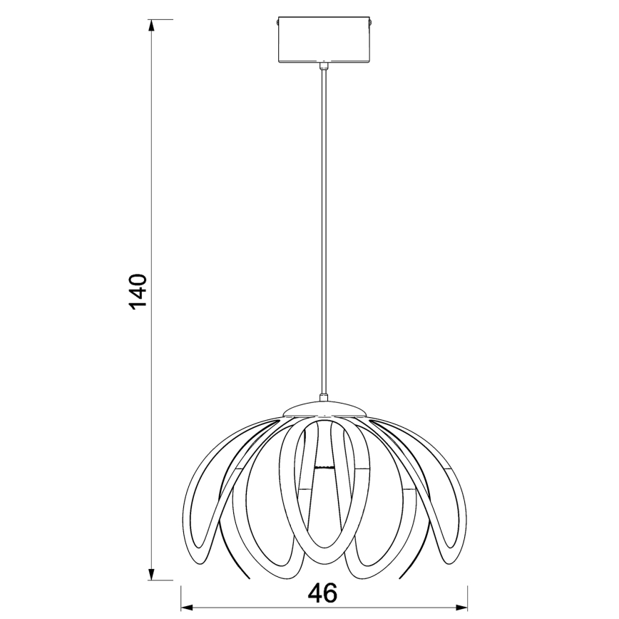 Chandelier on a string ORCHID 1xE27/60W/230V black