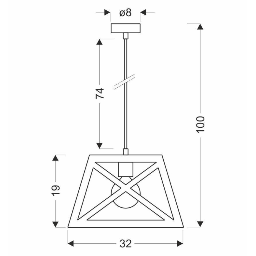 Chandelier on a string ORIGAMI 1xE27/40W/230V