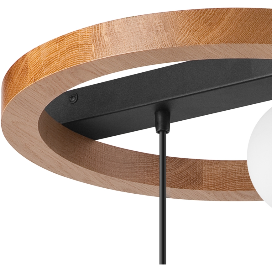 Chandelier on a string OTIS 1xG9/5W/230V + 2xE27/15W/230V oak