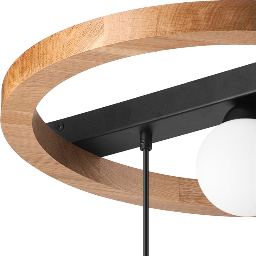 Chandelier on a string OTIS 2xG9/5W/230V + 2xE27/15W/230V oak