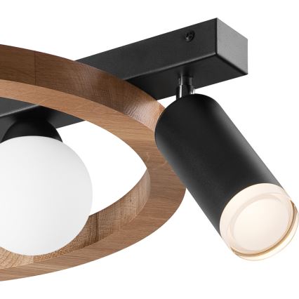 Chandelier on a string OTIS 2xG9/5W/230V + 2xE27/15W/230V oak
