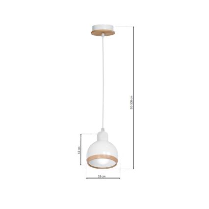 Chandelier on a string OVAL 1xE27/60W/230V white