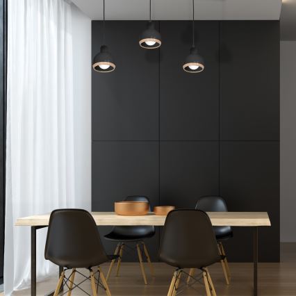 Chandelier on a string OVAL 3xE27/60W/230V black