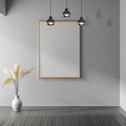 Chandelier on a string OVAL 3xE27/60W/230V black
