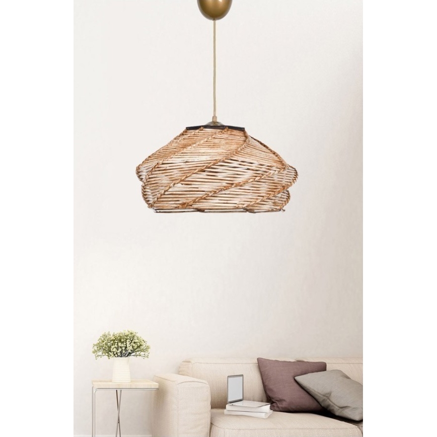 Chandelier on a string OVALE 1xE27/60W/230V ratan