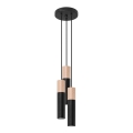 Chandelier on a string PABLO 3xGU10/40W/230V black/beech