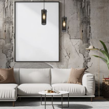 Chandelier on a string PADOVA 1xE27/15W/230V black