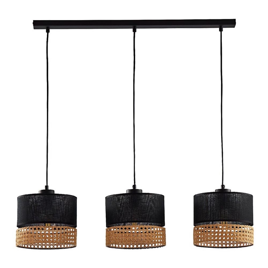Chandelier on a string PAGLIA 3xE27/60W/230V 60 cm rattan
