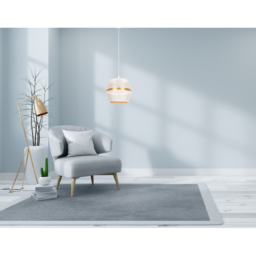 Chandelier on a string PARIS 1xE27/60W/230V white/gold
