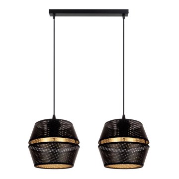 Chandelier on a string PARIS 2xE27/60W/230V black/gold