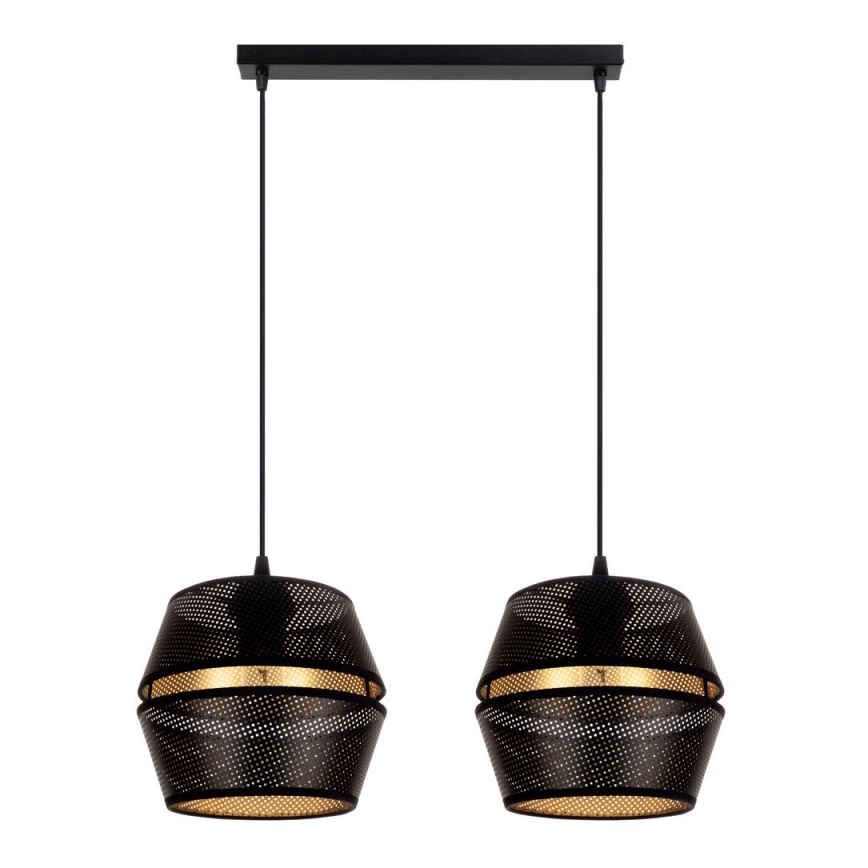 Chandelier on a string PARIS 2xE27/60W/230V black/gold