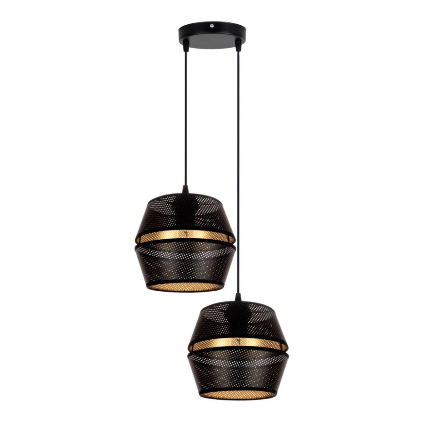 Chandelier on a string PARIS 2xE27/60W/230V black/gold