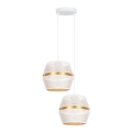 Chandelier on a string PARIS 2xE27/60W/230V white/gold