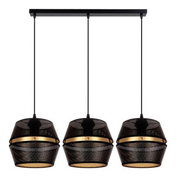 Chandelier on a string PARIS 3xE27/60W/230V black/gold